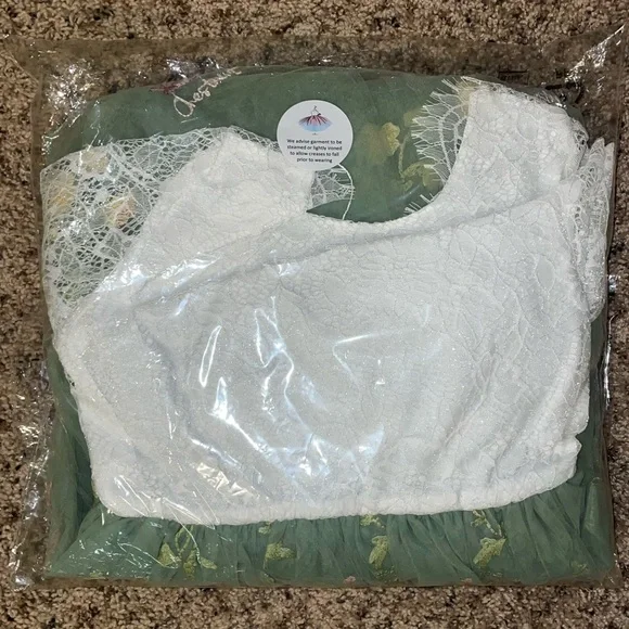 Flower Girl Jr Bridesmaid Easter Dress Lace with Embroidery NWT Girl Sz 11-12 - Picture 6 of 8